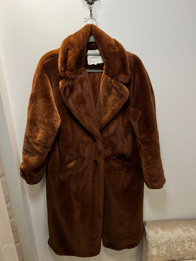 Ba&sh faux fur brown coat size 2