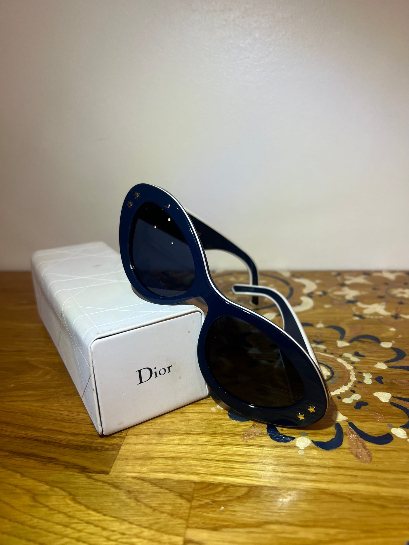 Diorpacific B1u Cat-Eye Acetate Sunglasses - Blue