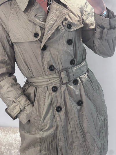 Burberry crinkle trench coat size 12