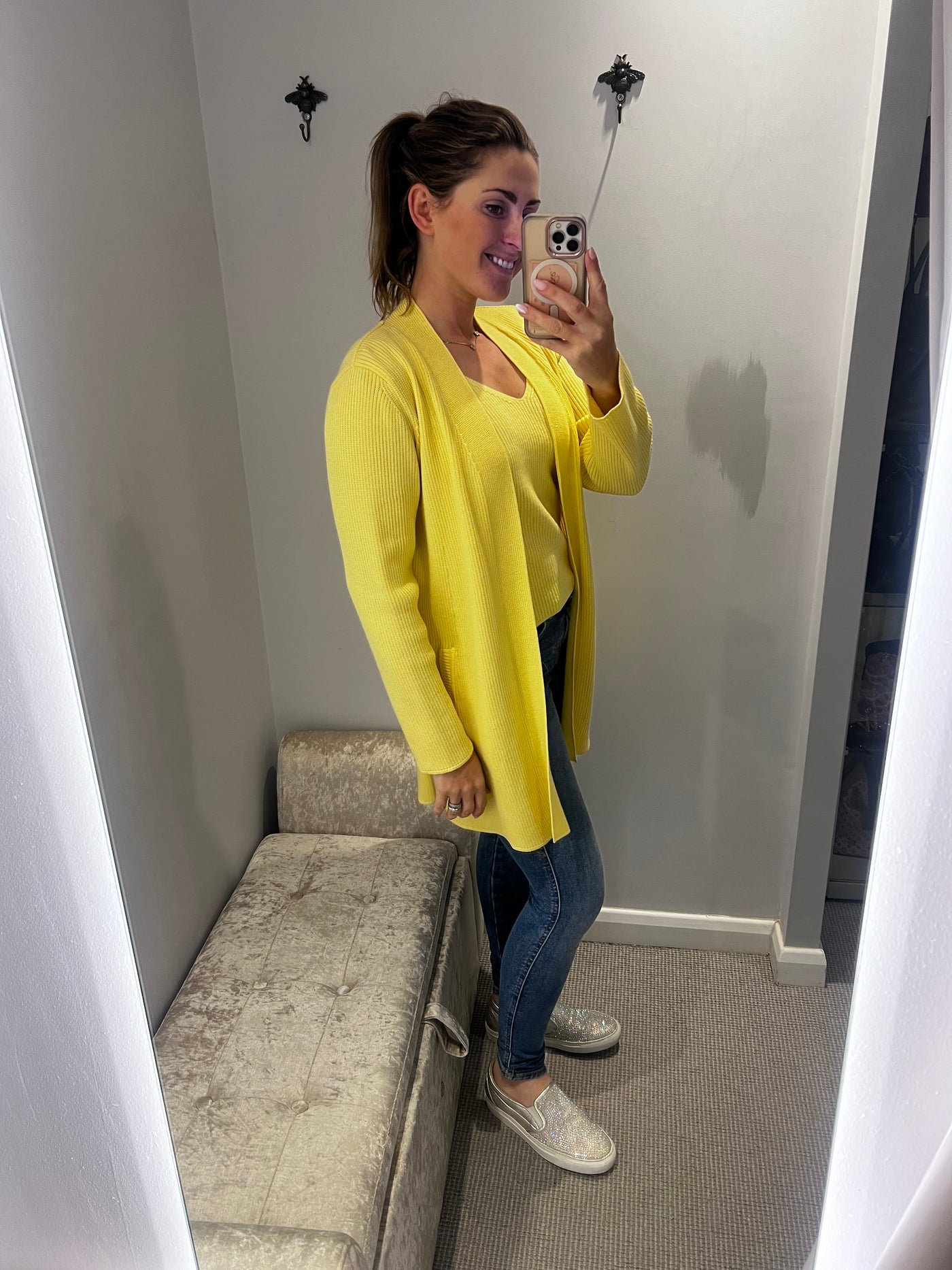 Escada yellow knitted two piece