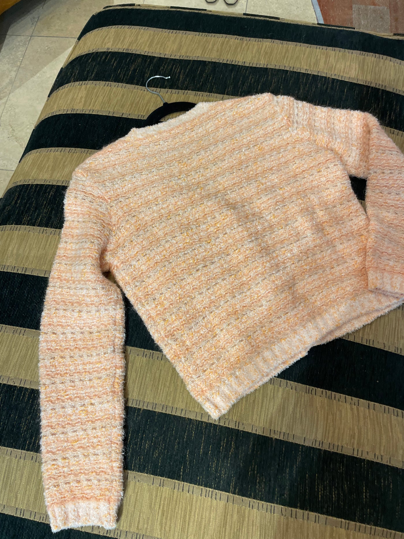 Maje chunky knit peach cardigan
