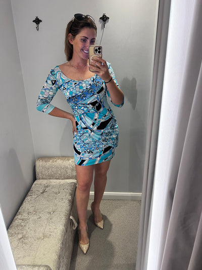 Pucci blue mini dress size 8