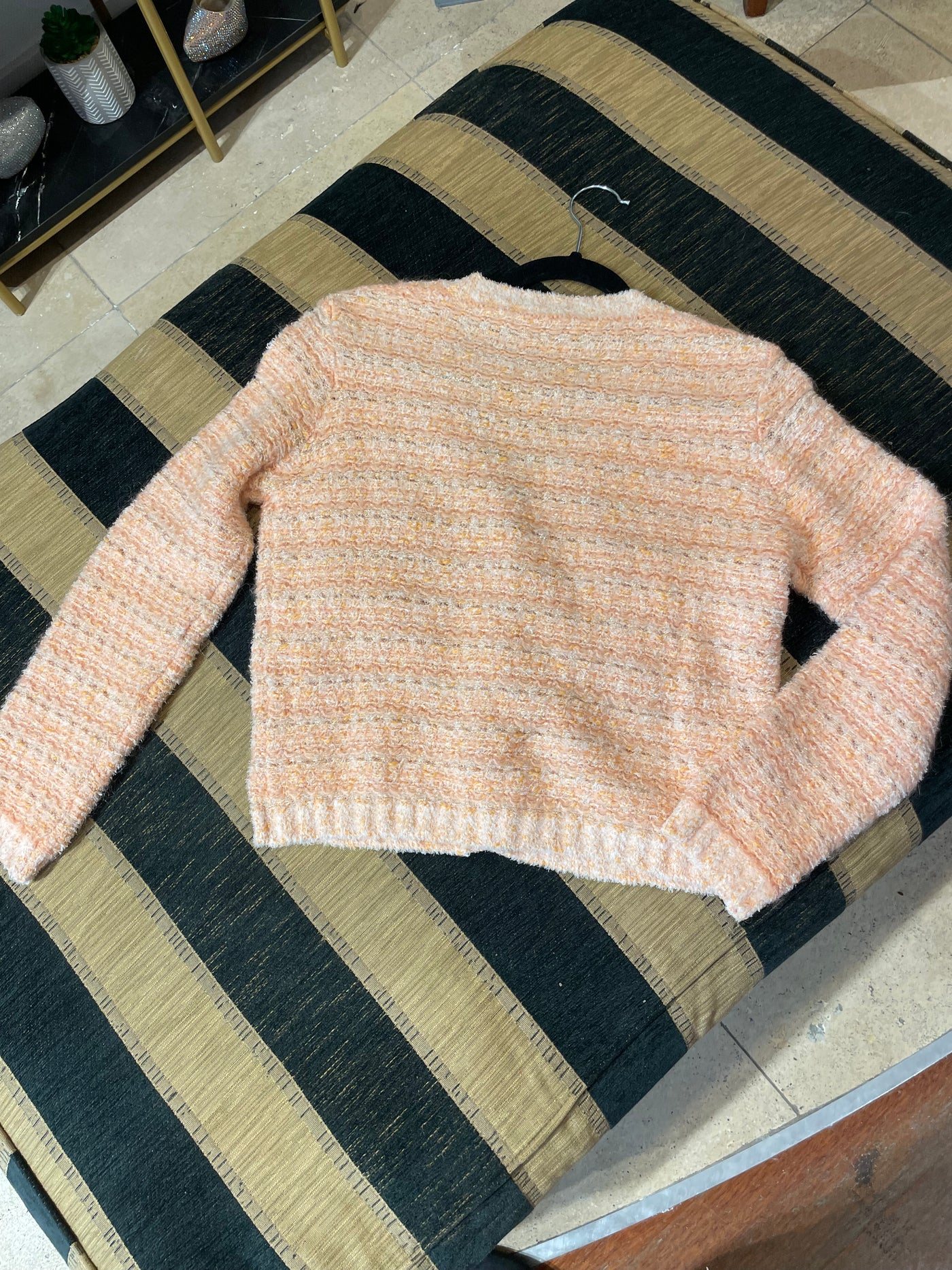 Maje chunky knit peach cardigan