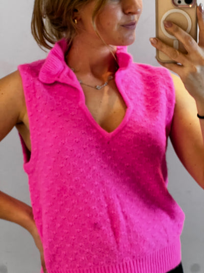 Ganni hot pink wool jumper size M