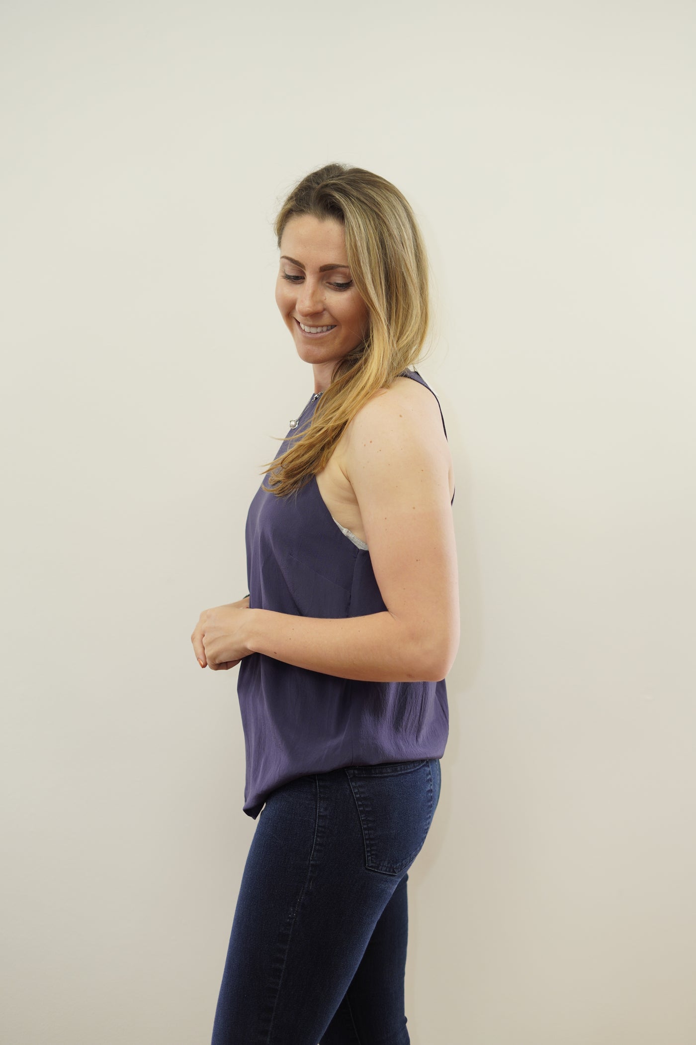 purple Zimmermann sleeveless blouse size 3