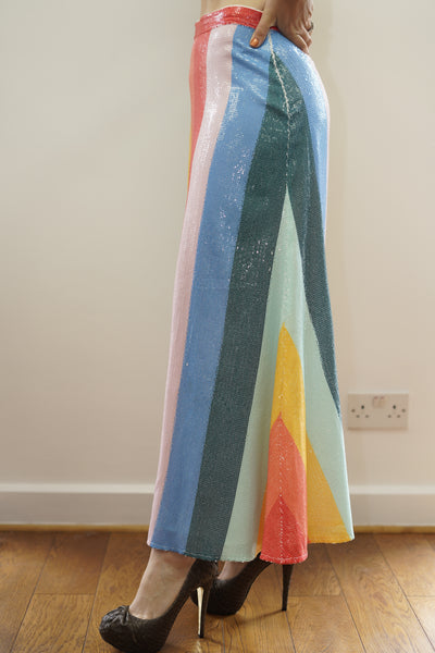 Oliva Rubin sequin stripped skirt size 10