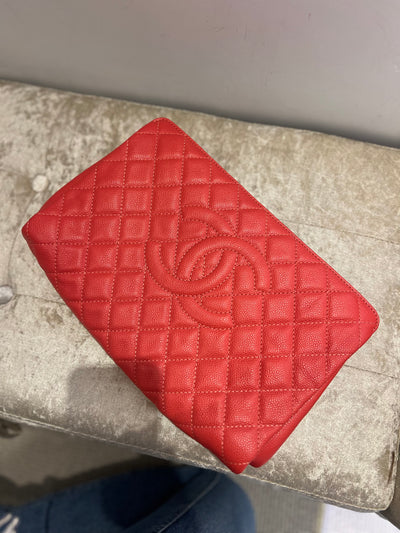 Brand new CHANEL
Timeless Frame Clutch coral red
