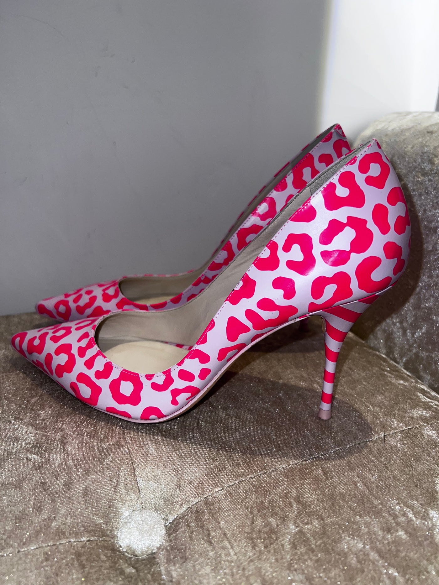 Sophia Webster pink leopard heels size 38