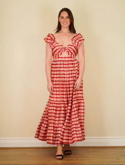 Diane Von Furstenberg pink and red stripped dress UK 10 -12
