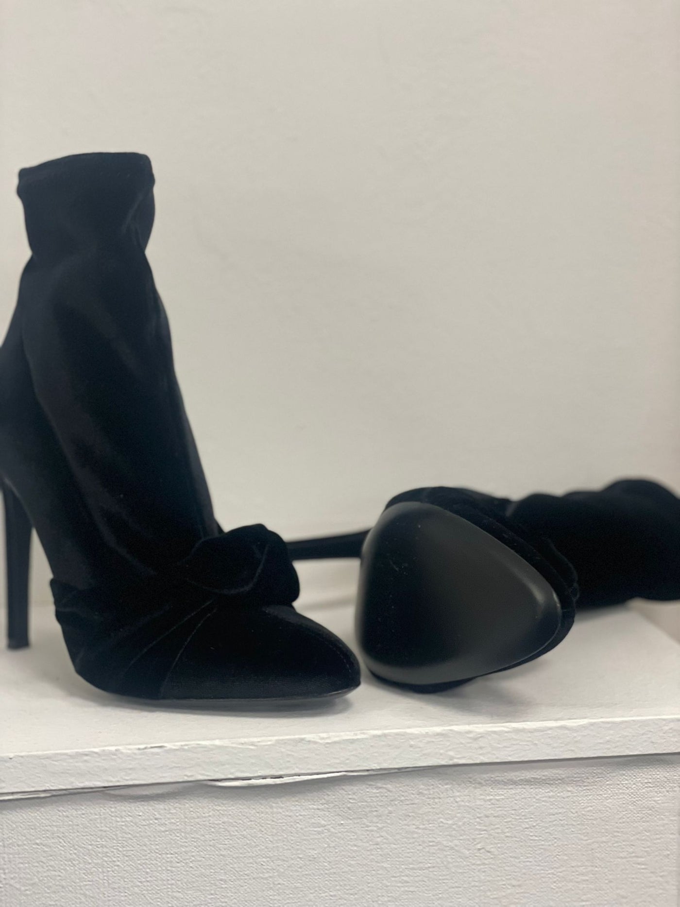 Brand new black velvet Gina boots size 38