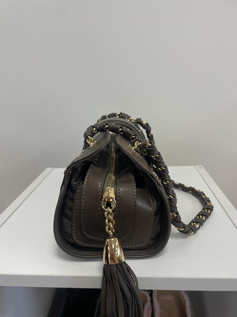 Versace embossed Greek key handbag