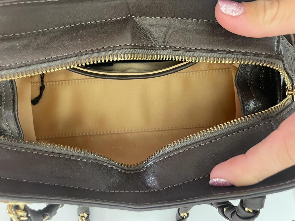Versace embossed Greek key handbag