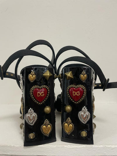 DOLCE & GABBANA Knotted embellished crepe sandals size 39 RTP£1025
