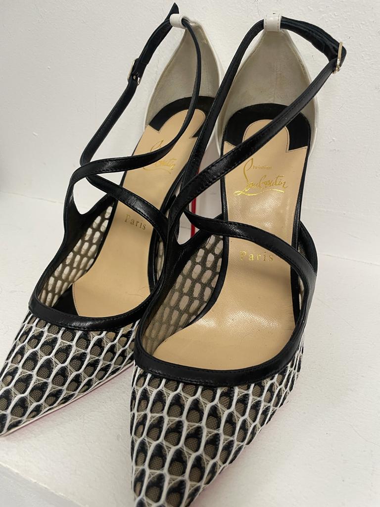 Christian Louboutin black and white heels size
