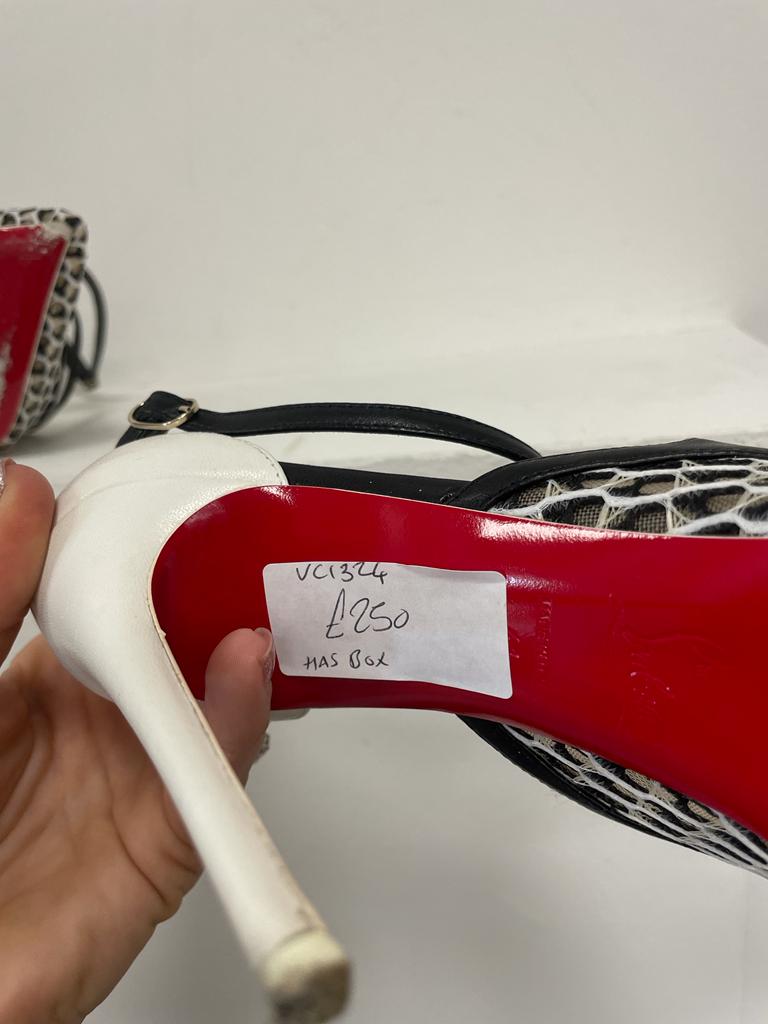 Christian Louboutin black and white heels size