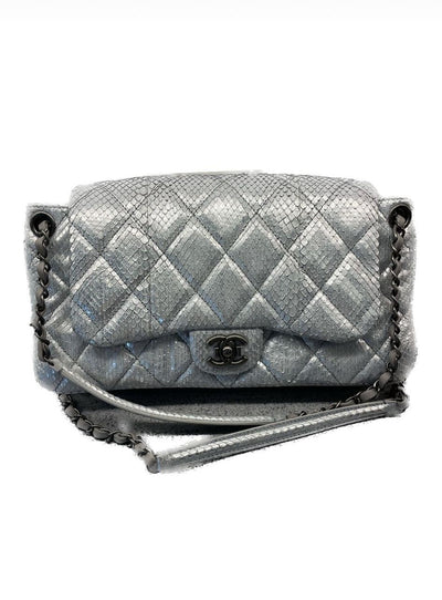 Silver Python Chanel 3 Accordion flap handbag