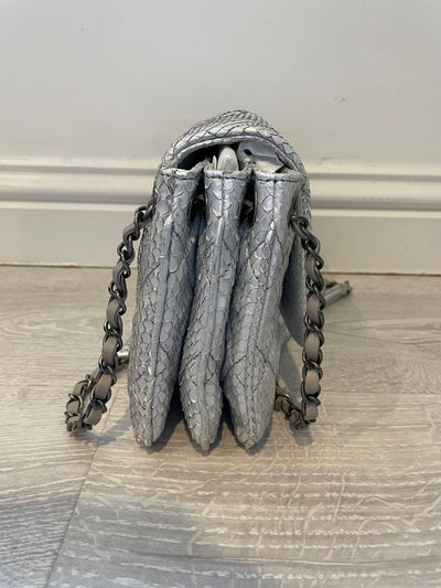 Silver Python Chanel 3 Accordion flap handbag