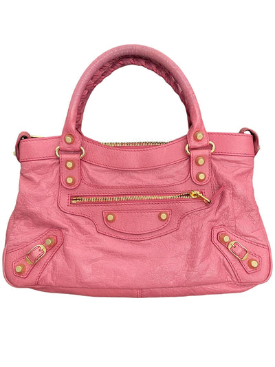 Balenciaga pink lambskin town bag