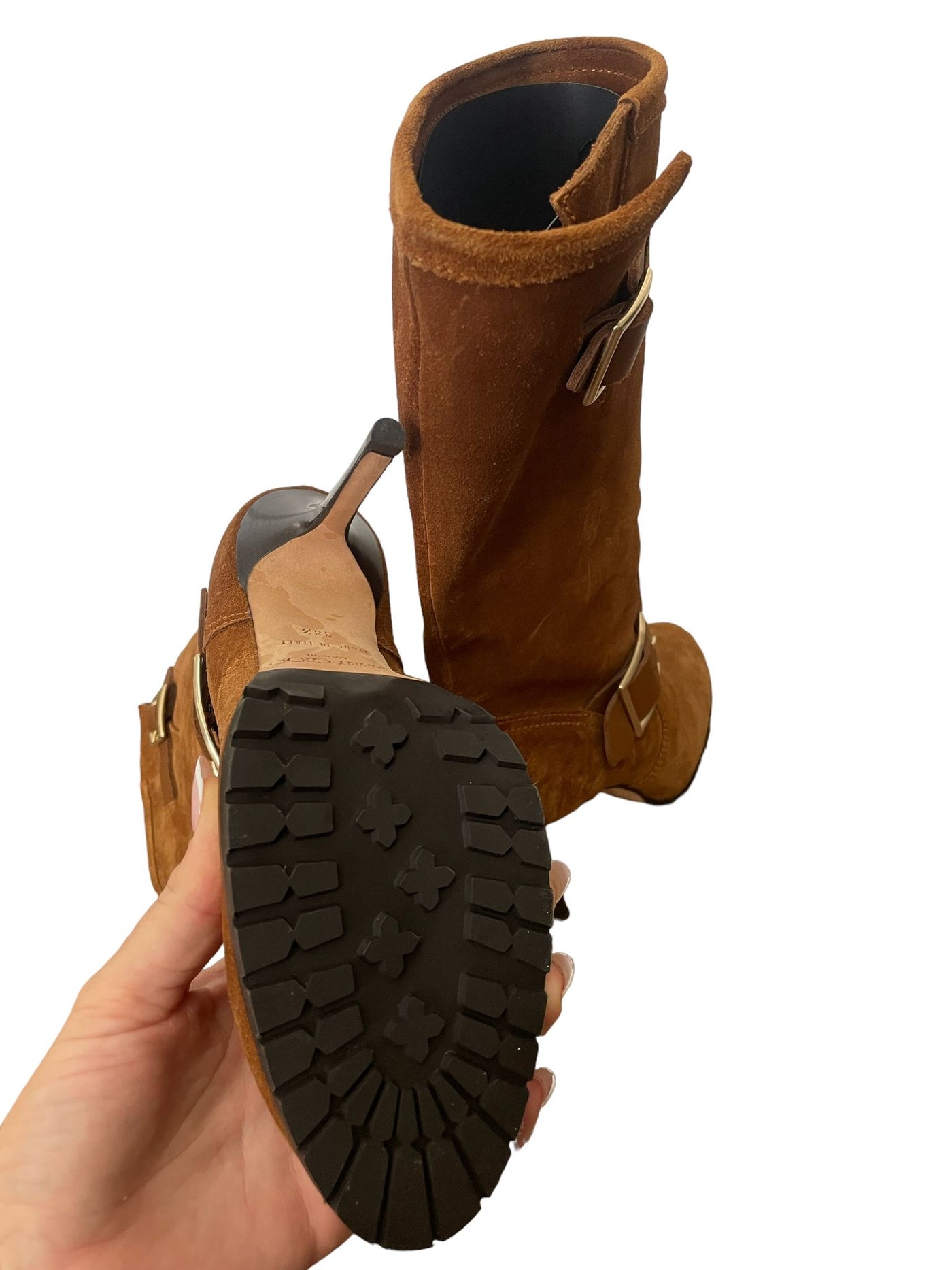 Brand New Jimmy Choo 124 stiletto Galen boots size 38.5