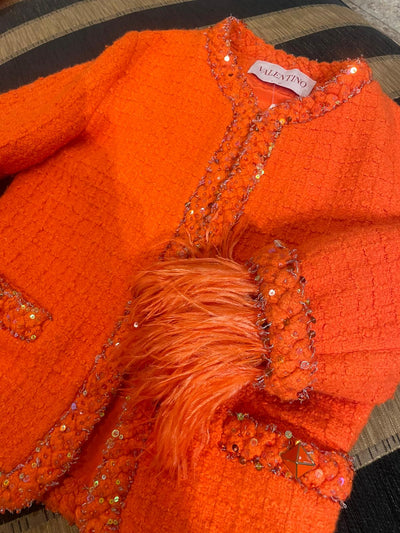 Valentino orange tweed blazer RTP £4,600