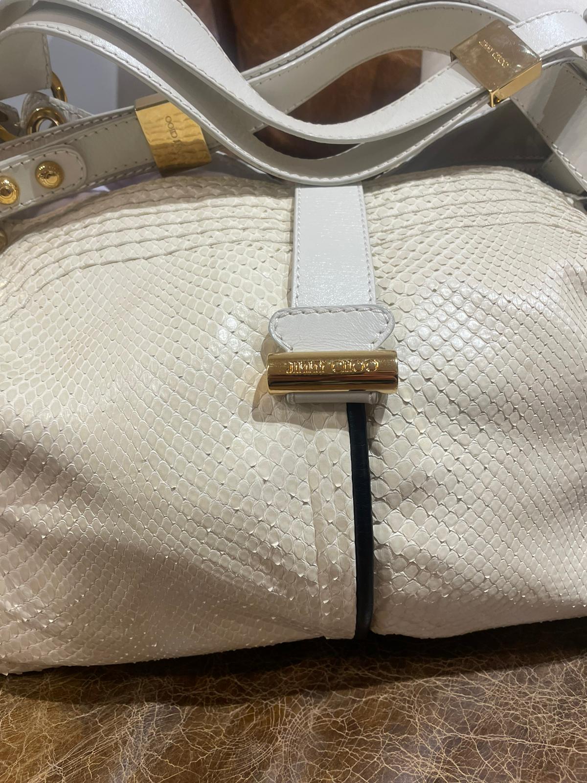 Jimmy Choo Cream Python handbag
