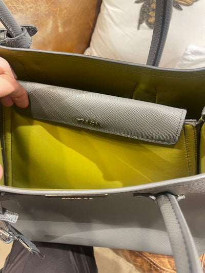 Prada Double Medium Saffiano Cuir Granito and Acquamarina - Grey and Green Handbag RTP £2170