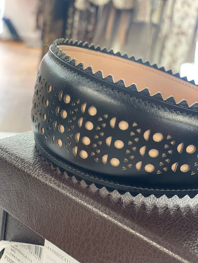 brand new ALAÏA Vienne laser-cut leather headband