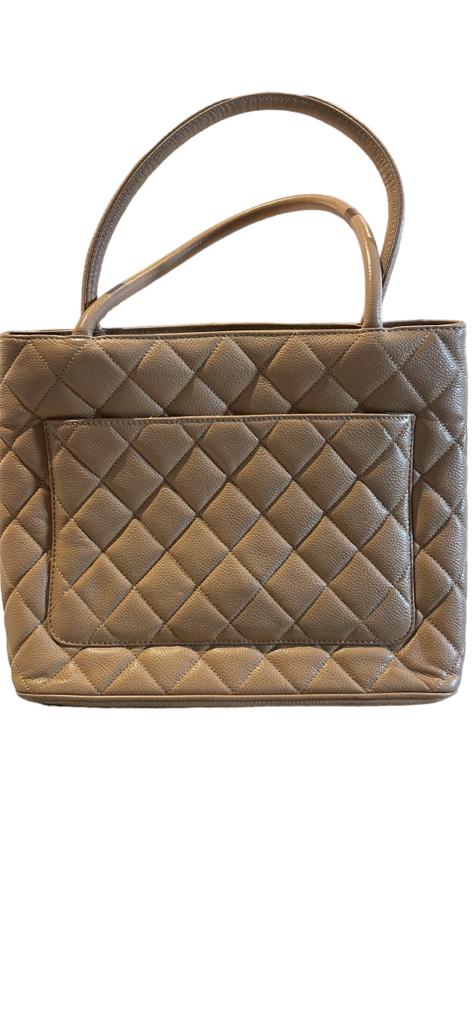 Chanel Tote bag Medallion Caviar Leather beige
