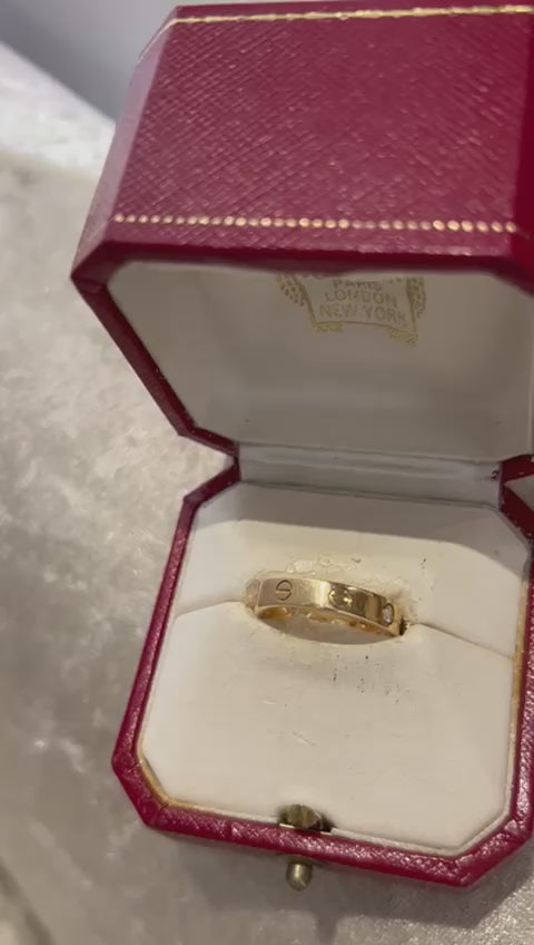 Cartier love ring gold one diamond