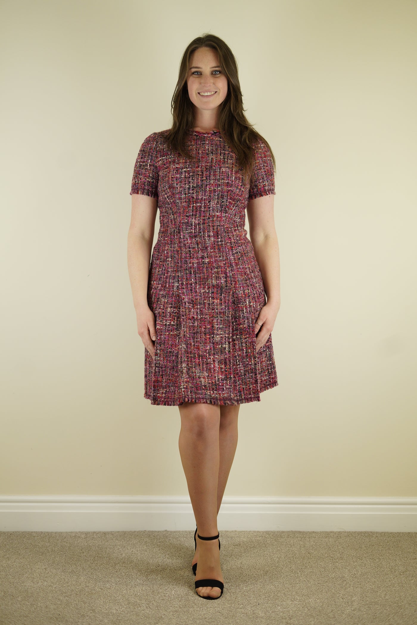 Brand new pink Escada tweed dress size 36 RTP £799