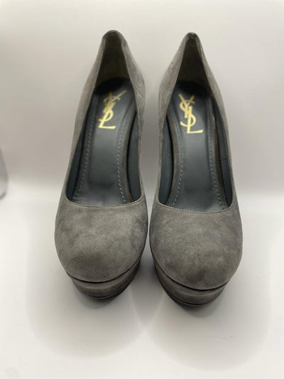 YSL grey suede tribute heels size 38