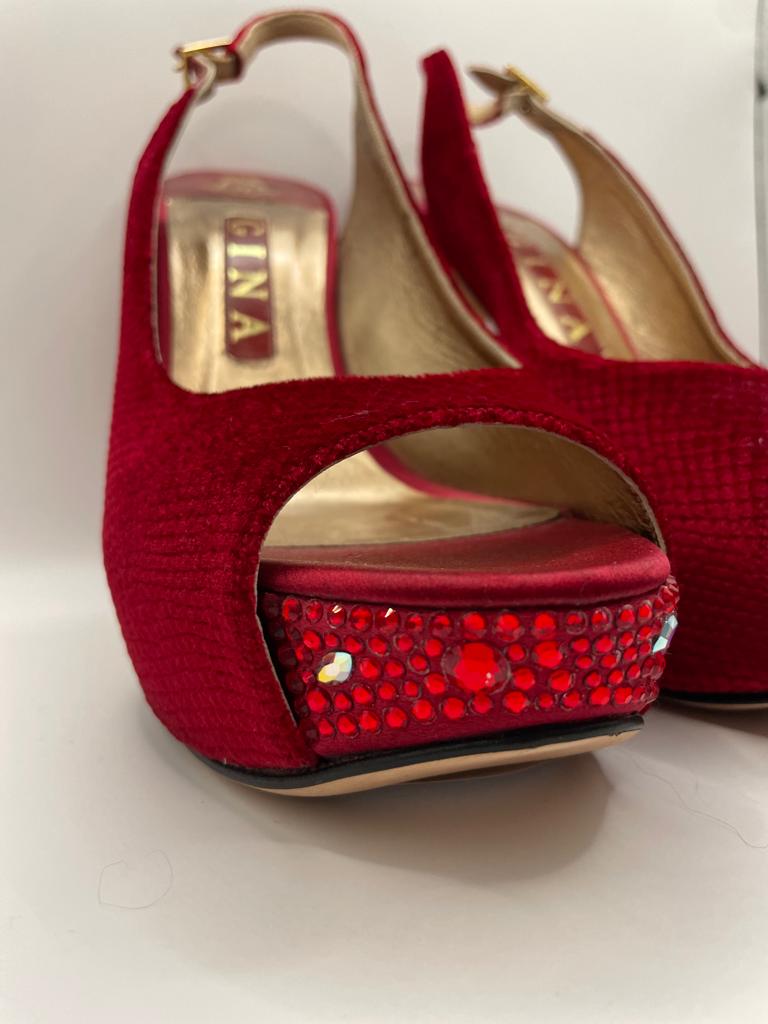 Gina red sling back heels size 39