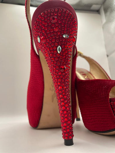 Gina red sling back heels size 39