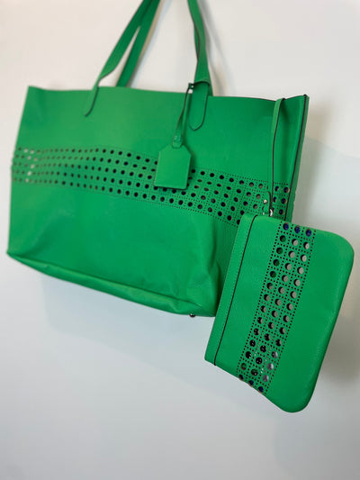 Green Ralph Lauren handbag with purse