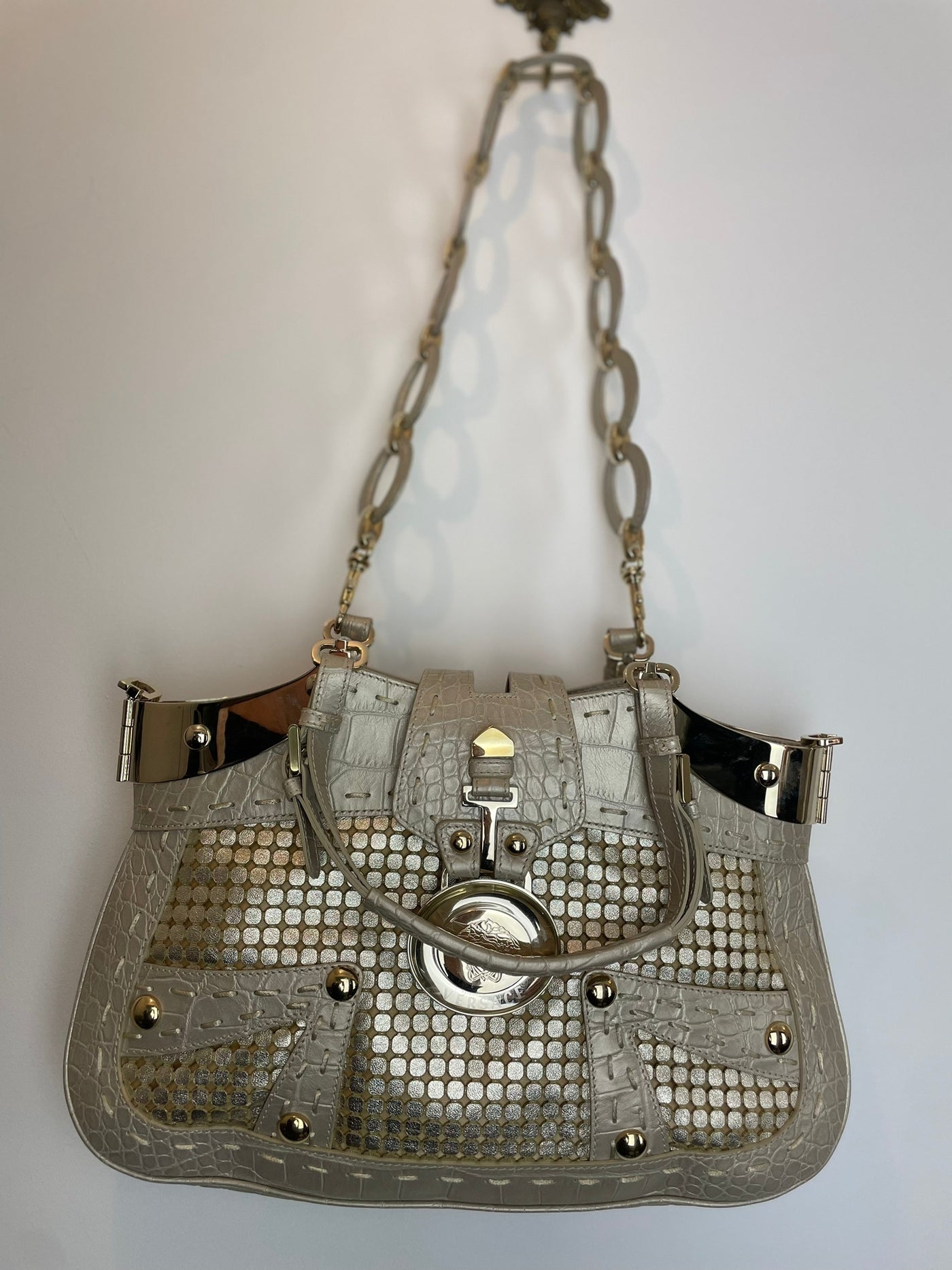 Vintage Versace gold handbag