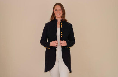 Moloh navy wool coat with gold buttons size Gb12