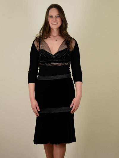 Vintage Valentino velvet black skirt size 46