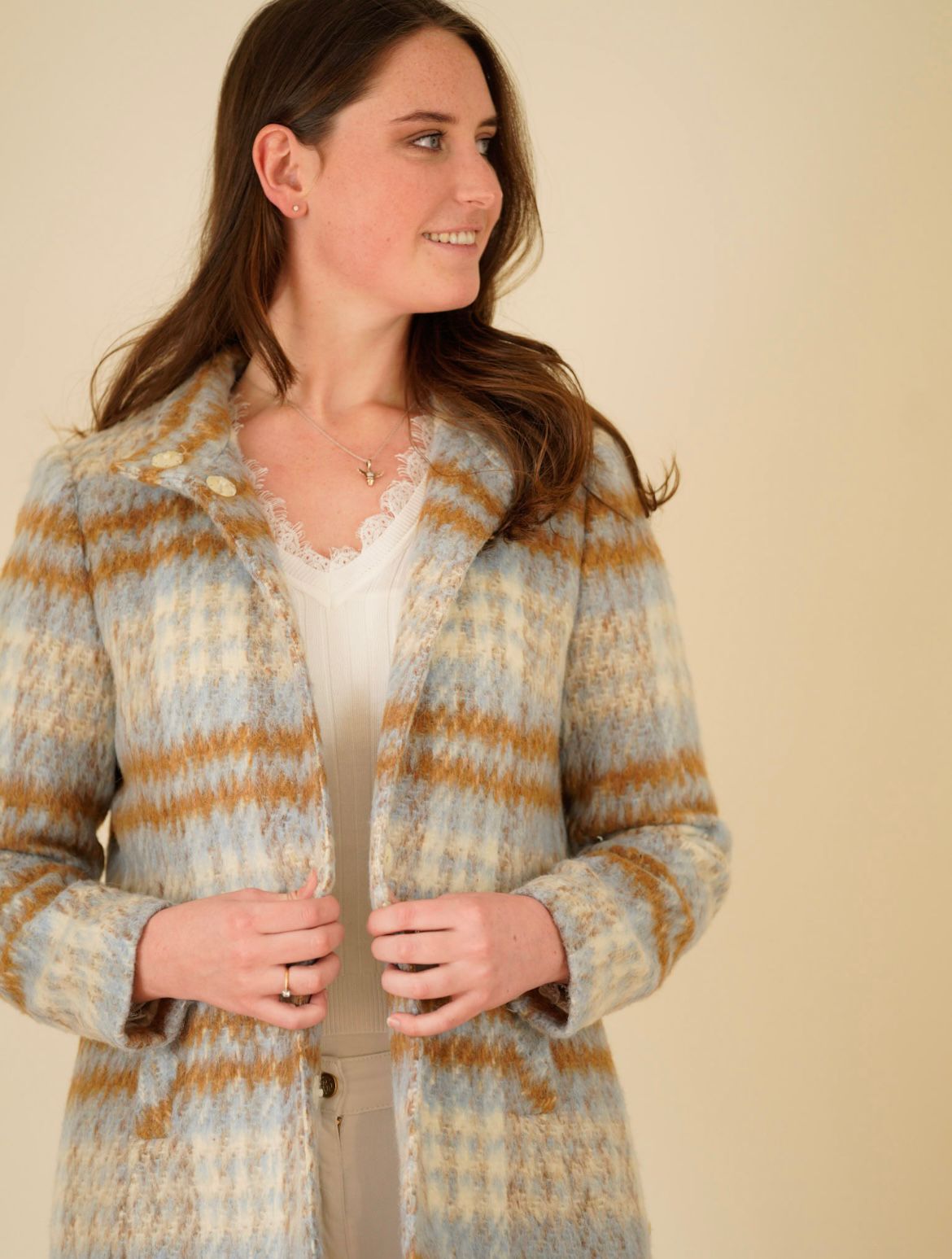 Madeleine wool mid length coat size GB 12