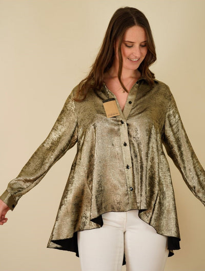 Brand new metallic gold blouse size 1