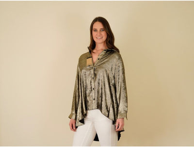 Brand new metallic gold blouse size 1