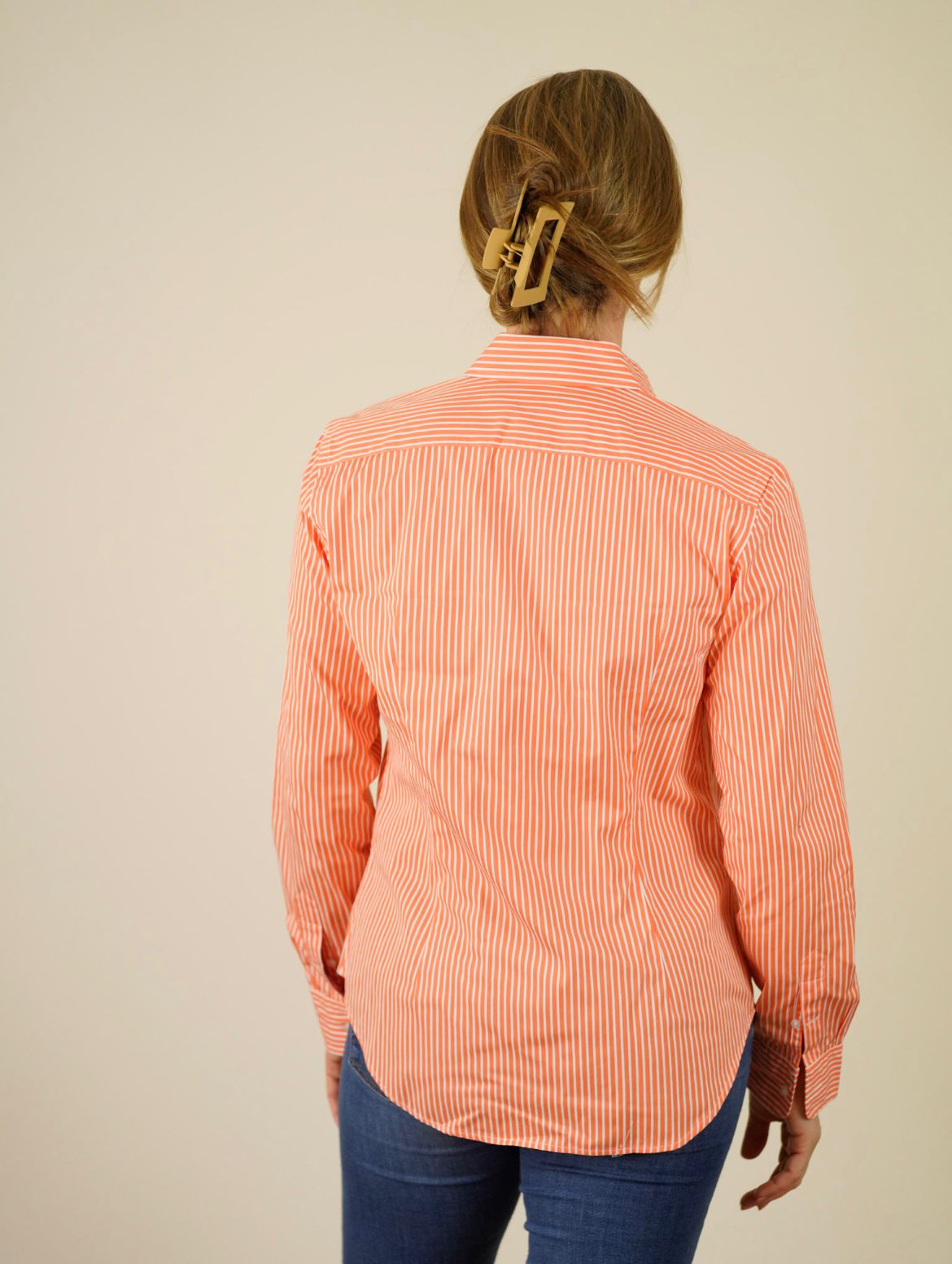Ralph Lauren sport orange & white stripped shirt size GB 12