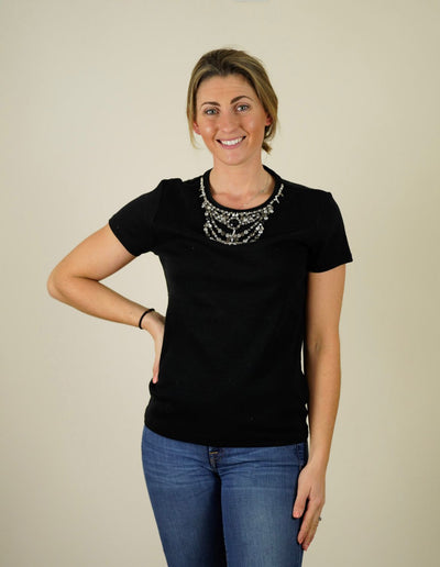 Ralph Lauren polo black t-shirt with embellishments size L