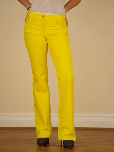 Bright yellow Escada jeans size 34