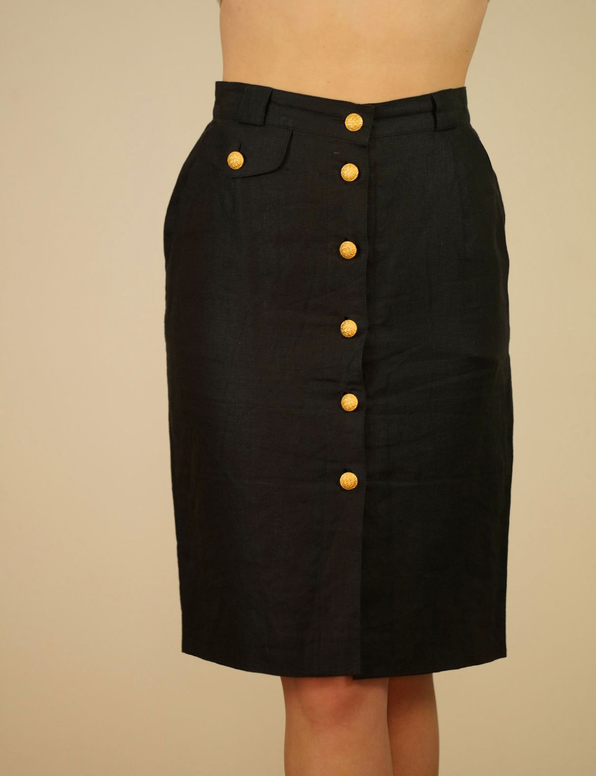 Vintage Escada linen navy skirt size 36