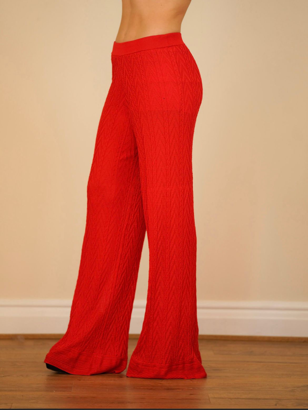 Missoni red knit trousers size 38