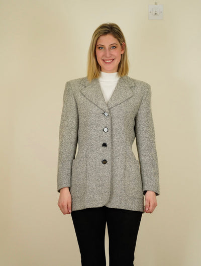 Escada Margaretha Ley grey tweed blazer size 38