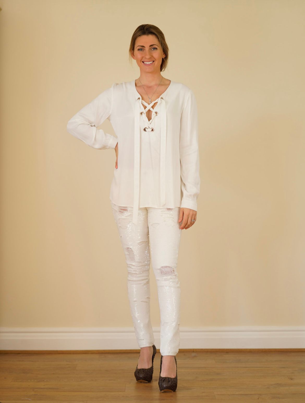 Sem Perlei white blouse size GB 12