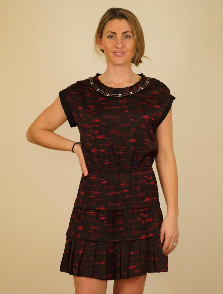 Pinko black and red mini dress size GB10