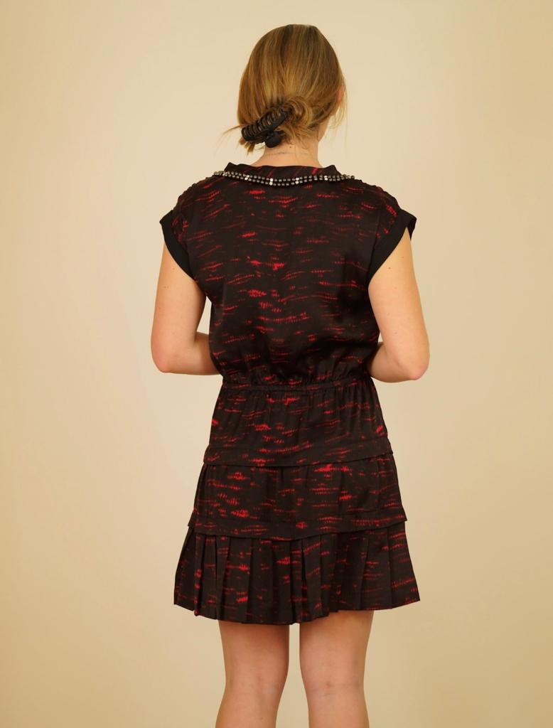 Pinko black and red mini dress size GB10