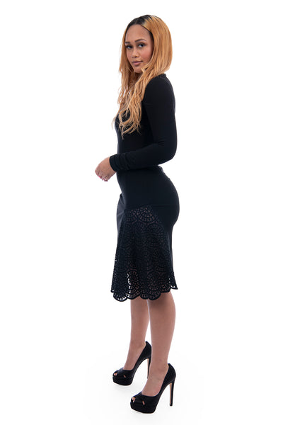 Stella Mccartney black knee length dress